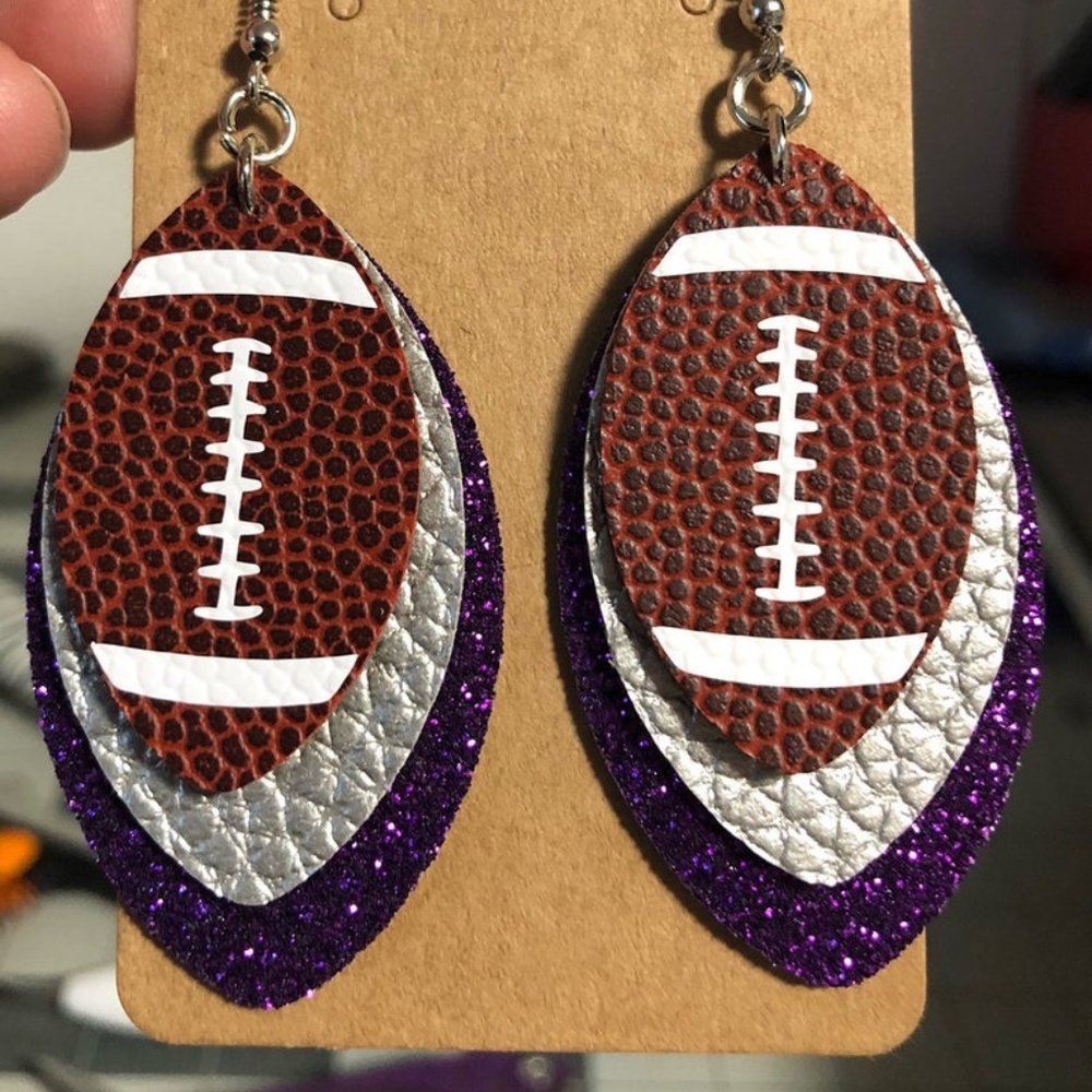 Made to Order Custom Color Football Earrings